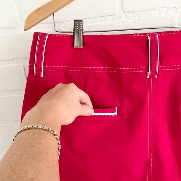 Adidas Mini Skirt Red White trim Blokettecore Tennis Prep pockets Sz 10 - Picture 10 of 12